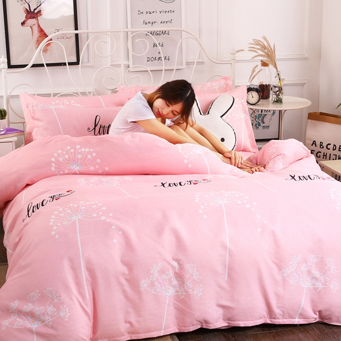 91家纺网 家纺一手货源 找家纺 鑫缘 2025新款印花植物羊绒加厚磨毛单被套 爱你的心