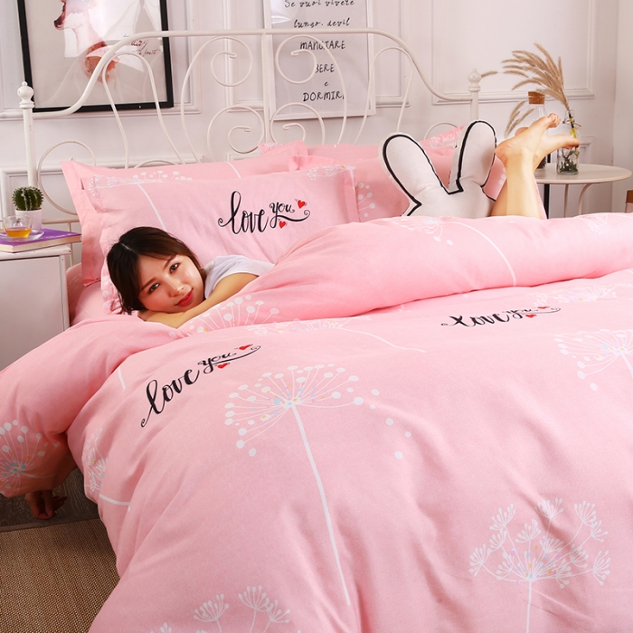 91家纺网 家纺一手货源 找家纺 鑫缘 2025新款印花植物羊绒加厚磨毛单被套 爱你的心