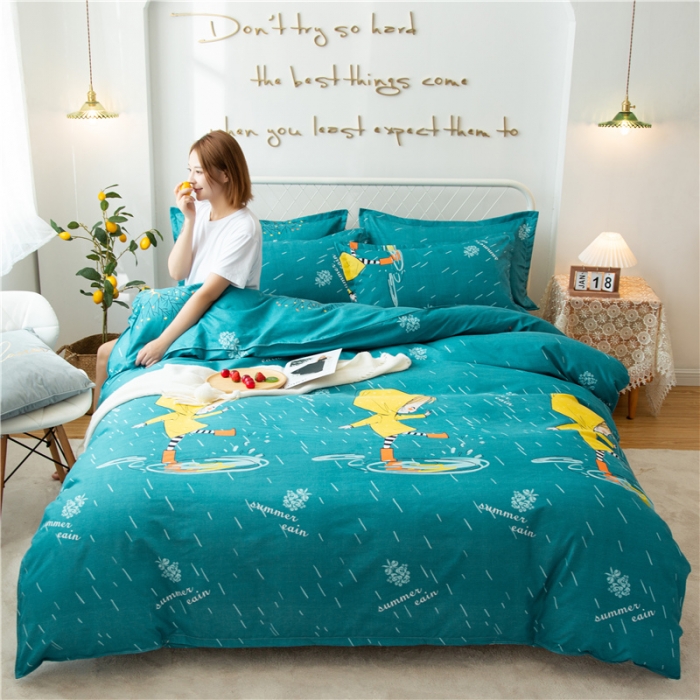 91家纺网 家纺一手货源 找家纺 鑫缘 2025新款印花植物羊绒加厚磨毛单被套 快乐女孩