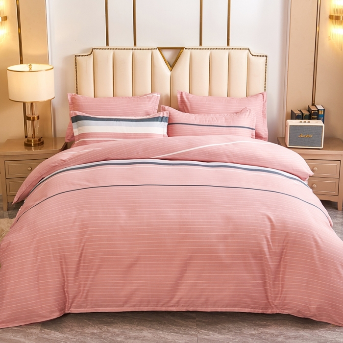 91家纺网 家纺一手货源 找家纺 鑫缘 2025新款印花植物羊绒加厚磨毛单被套 浪漫午后-粉