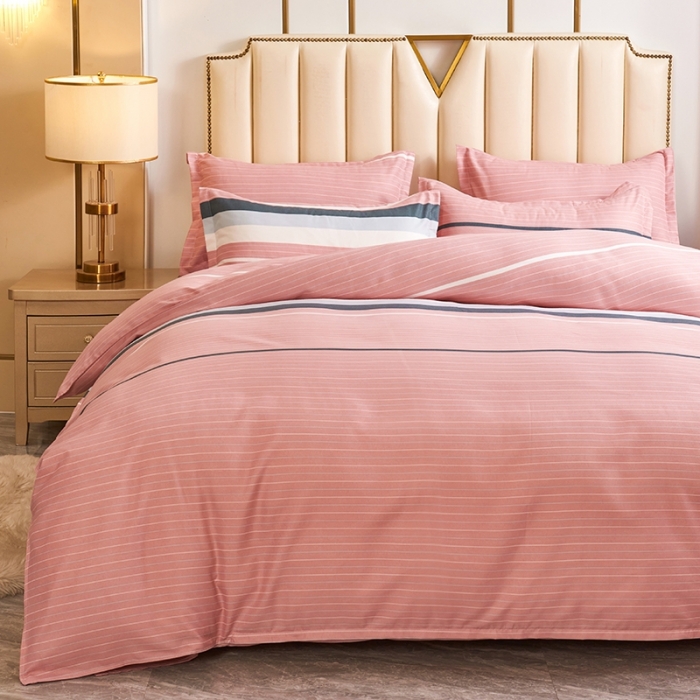 91家纺网 家纺一手货源 找家纺 鑫缘 2025新款印花植物羊绒加厚磨毛单被套 浪漫午后-粉