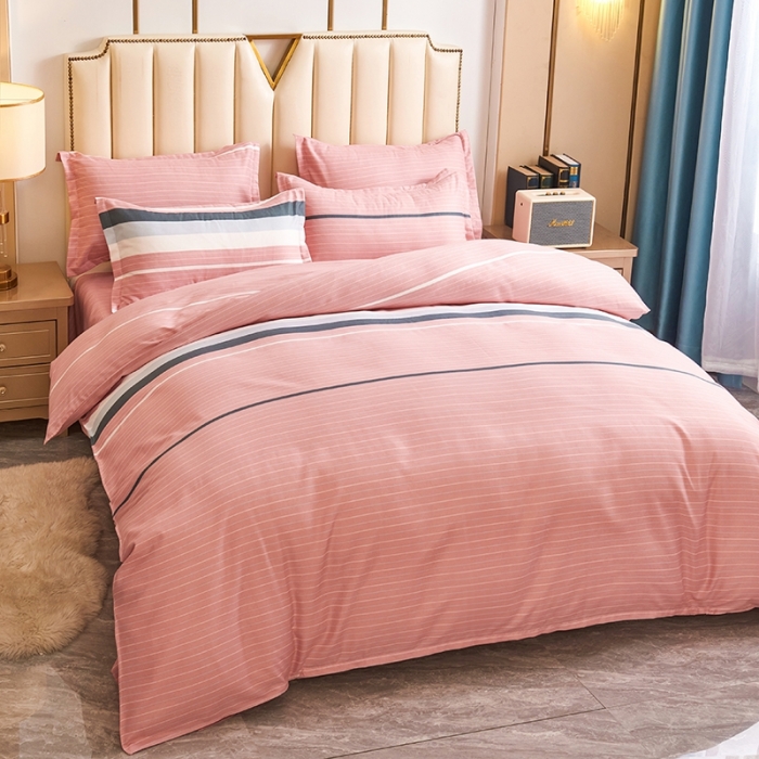 91家纺网 家纺一手货源 找家纺 鑫缘 2025新款印花植物羊绒加厚磨毛单被套 浪漫午后-粉