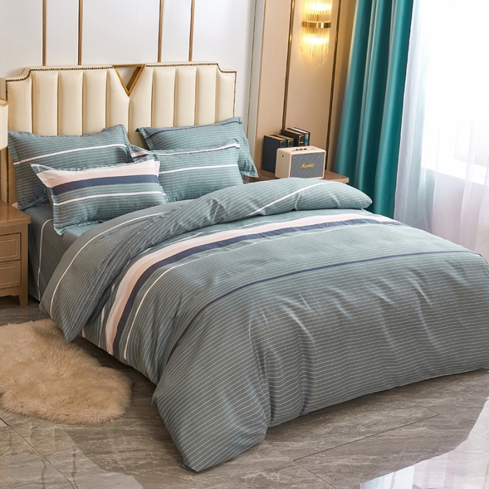 91家纺网 家纺一手货源 找家纺 鑫缘 2025新款印花植物羊绒加厚磨毛单被套 浪漫午后-灰