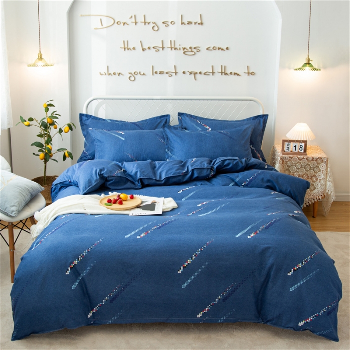 91家纺网 家纺一手货源 找家纺 鑫缘 2025新款印花植物羊绒加厚磨毛单被套 流星雨