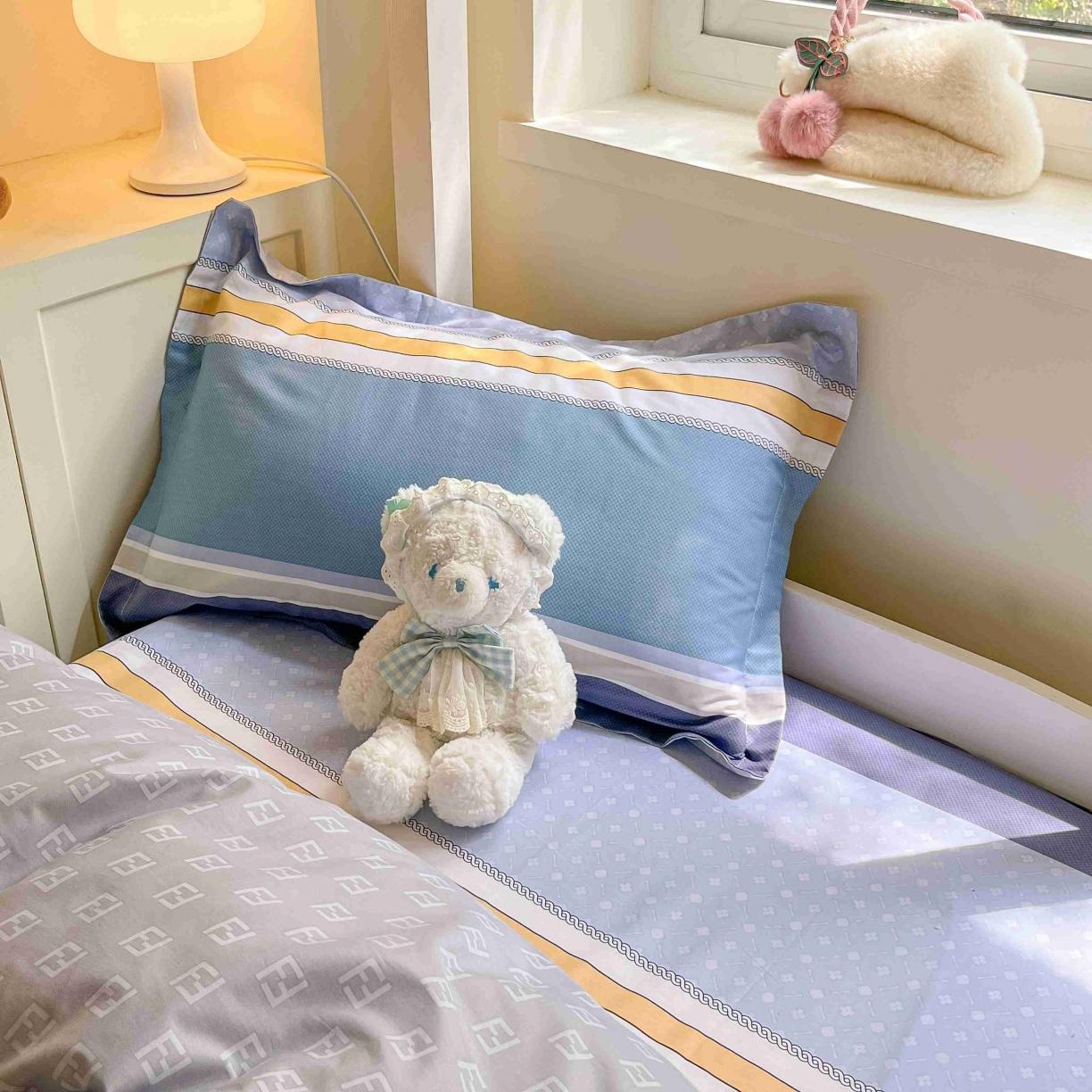 91家纺网 家纺一手货源 找家纺 (总) 菲梵家纺 2024新款学生宿舍单人全棉床单款床笠款三件套