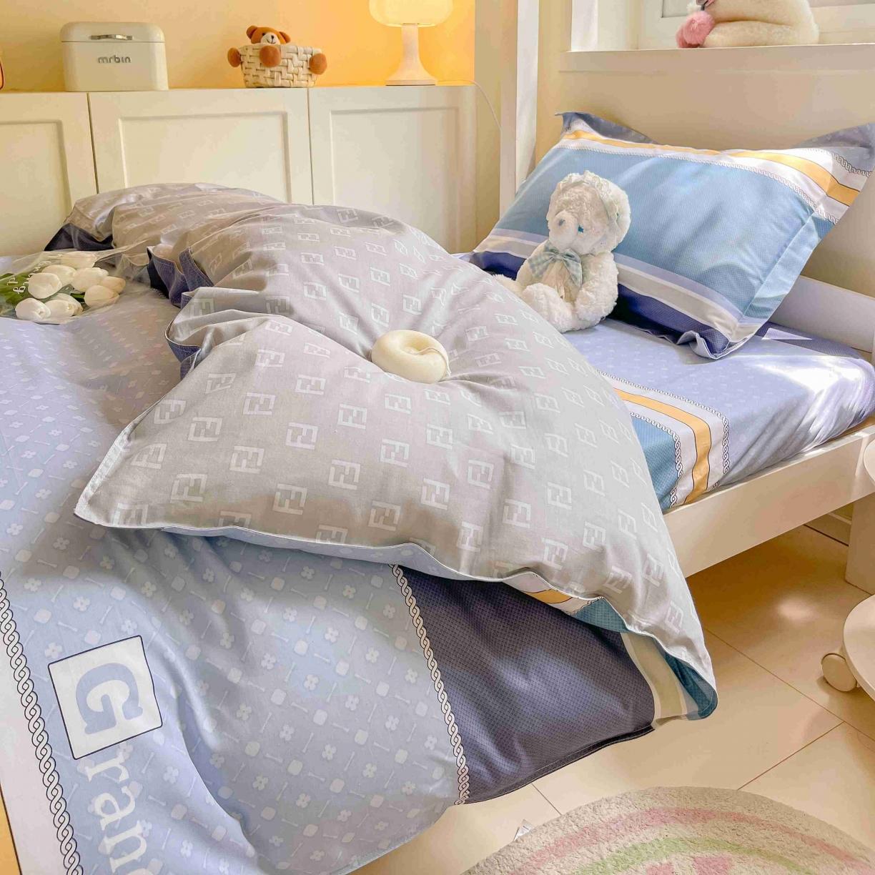 91家纺网 家纺一手货源 找家纺 (总) 菲梵家纺 2024新款学生宿舍单人全棉床单款床笠款三件套