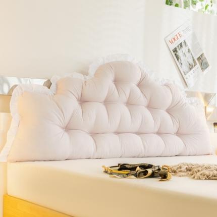 91家纺网 家纺一手货源 找家纺 碧尔 2025新款麦浪机械钉扣纯色床靠背枕 米粉