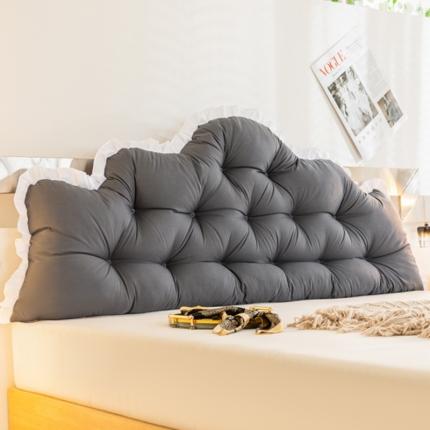 91家纺网 家纺一手货源 找家纺 碧尔 2025新款麦浪机械钉扣纯色床靠背枕 深灰