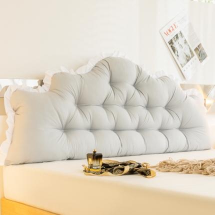 91家纺网 家纺一手货源 找家纺 碧尔 2025新款麦浪机械钉扣纯色床靠背枕 银灰