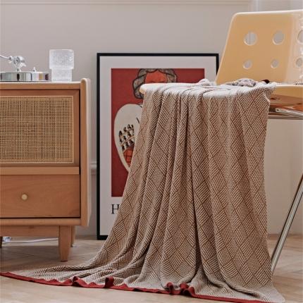 91家纺网 家纺一手货源 找家纺 暖绵绵 2025新款布瓦盖毯毯子 卡其