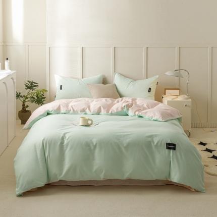 91家纺网 家纺一手货源 找家纺 （总）佳汐蓝 2023新款无印水洗棉四件套