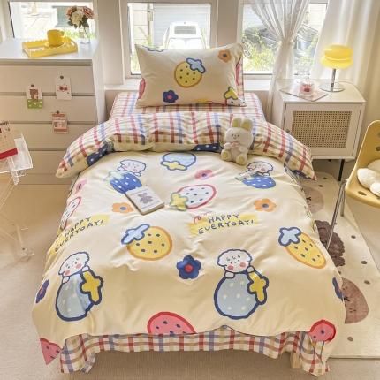 91家纺网 家纺一手货源 找家纺 （总）蓝邻 2023新款学生季全棉三件套四件套-印花系列