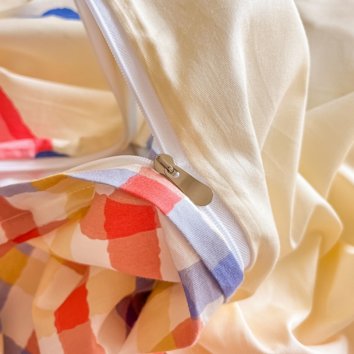 91家纺网 家纺一手货源 找家纺 蓝邻 2023新款学生季全棉三件套四件套-印花系列 果缤纷