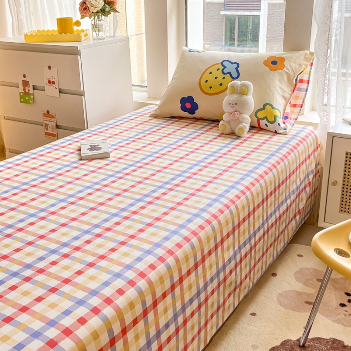 91家纺网 家纺一手货源 找家纺 蓝邻 2023新款学生季全棉三件套四件套-印花系列 果缤纷