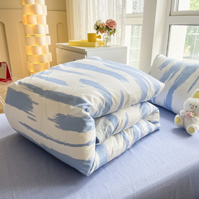 91家纺网 家纺一手货源 找家纺 蓝邻 2023新款学生季全棉三件套四件套-印花系列 蓝图