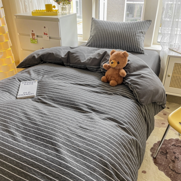 91家纺网 家纺一手货源 找家纺 蓝邻 2023新款学生季全棉三件套四件套-印花系列 慕尼