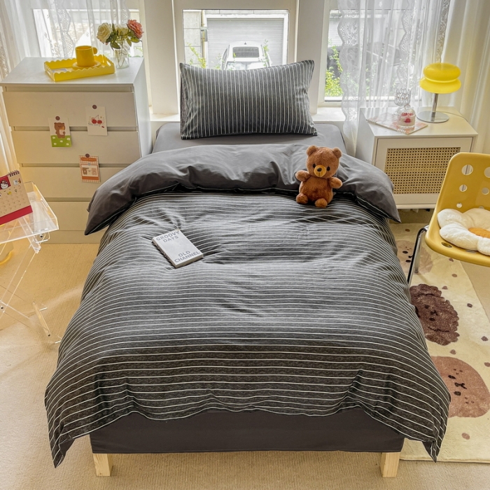 91家纺网 家纺一手货源 找家纺 蓝邻 2023新款学生季全棉三件套四件套-印花系列 慕尼