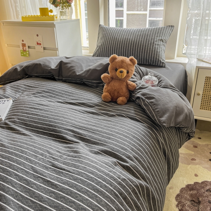 91家纺网 家纺一手货源 找家纺 蓝邻 2023新款学生季全棉三件套四件套-印花系列 慕尼