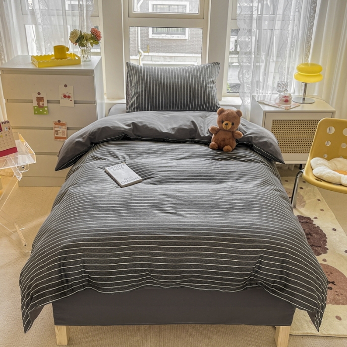 91家纺网 家纺一手货源 找家纺 蓝邻 2023新款学生季全棉三件套四件套-印花系列 慕尼