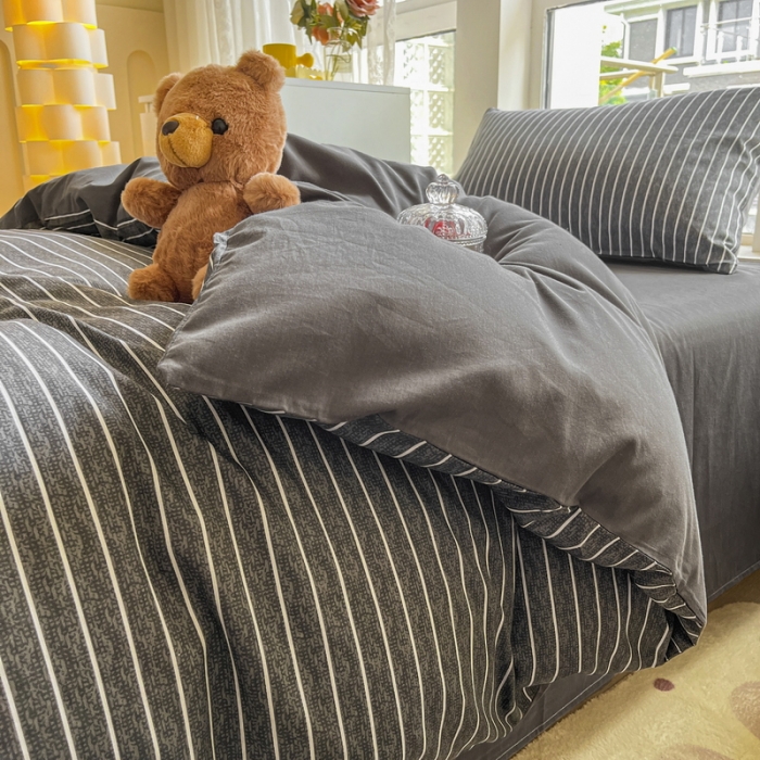 91家纺网 家纺一手货源 找家纺 蓝邻 2023新款学生季全棉三件套四件套-印花系列 慕尼