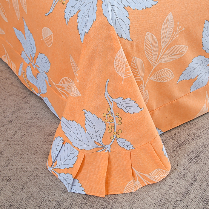 91家纺网 家纺一手货源 找家纺 畅畅 2024爆款全棉喷气活性印花磨毛四件套 HMJ枫叶-桔