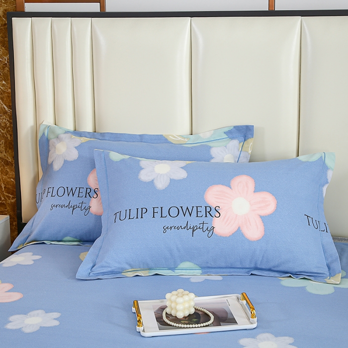 91家纺网 家纺一手货源 找家纺 畅畅 2024爆款全棉喷气活性印花磨毛四件套 HMJ花晨月夕-蓝