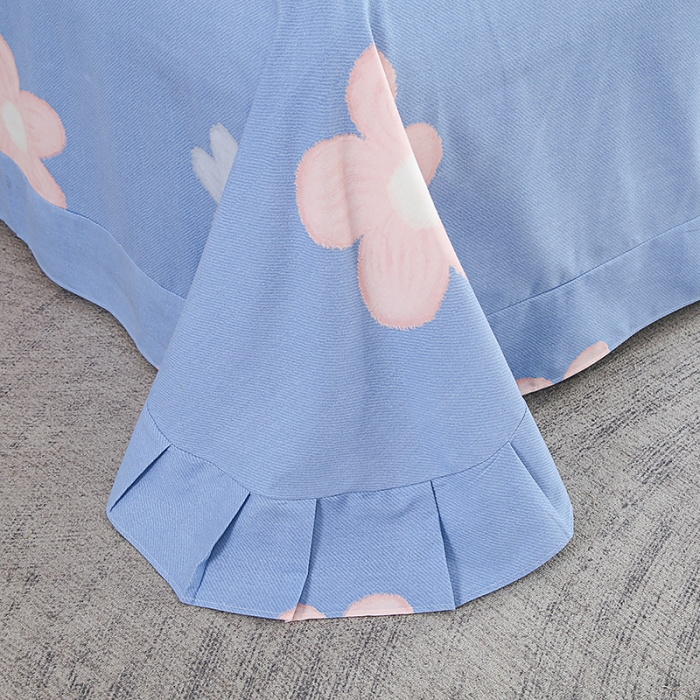 91家纺网 家纺一手货源 找家纺 畅畅 2024爆款全棉喷气活性印花磨毛四件套 HMJ花晨月夕-蓝