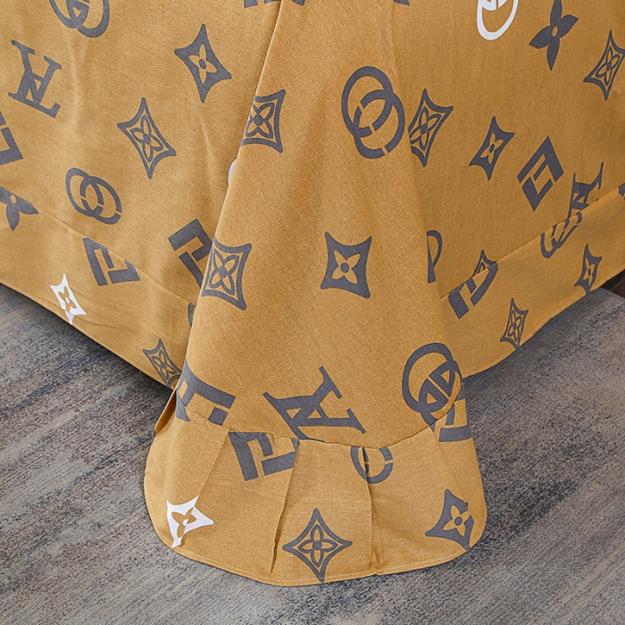 91家纺网 家纺一手货源 找家纺 畅畅 2024爆款全棉喷气活性印花磨毛四件套 HMJ英伦风尚-橘黄