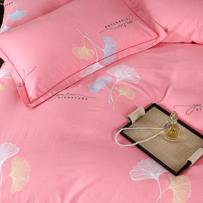 91家纺网 家纺一手货源 找家纺 畅畅 2024爆款全棉喷气活性印花磨毛四件套 YY花园春景-粉