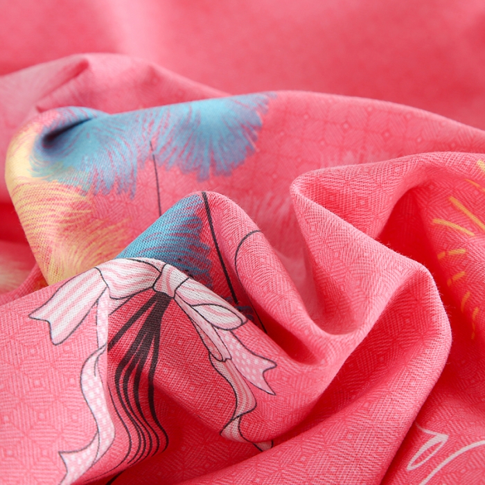 91家纺网 家纺一手货源 找家纺 畅畅 2024爆款全棉喷气活性印花磨毛四件套 YY情语叶-粉