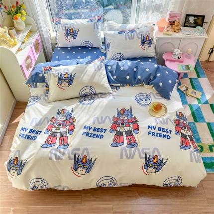 91家纺网 家纺一手货源 找家纺 （总）名兮 2023全棉印花四件套纯棉网红花卉卡通三件套床单款被套直播