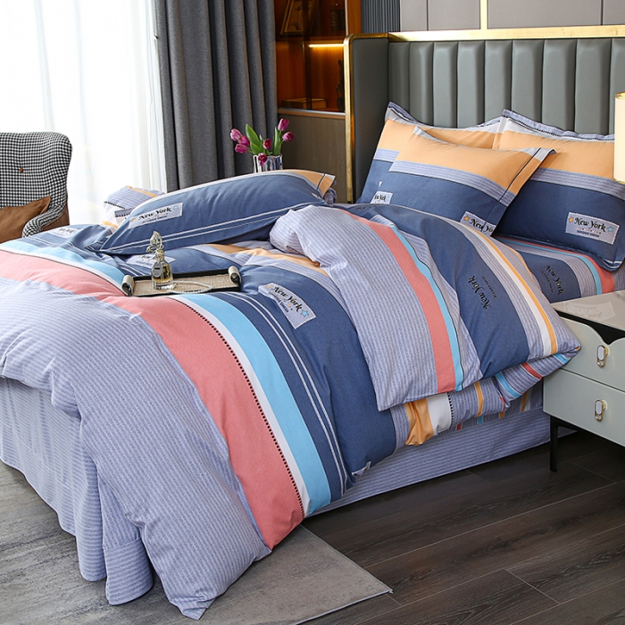 91家纺网 家纺一手货源 找家纺 畅畅 2024爆款全棉喷气活性印花磨毛四件套 YY炫彩时光粉