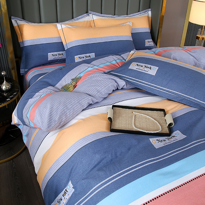 91家纺网 家纺一手货源 找家纺 畅畅 2024爆款全棉喷气活性印花磨毛四件套 YY炫彩时光粉