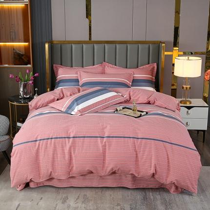 畅畅 2024爆款全棉喷气活性印花磨毛四件套 安东尼红