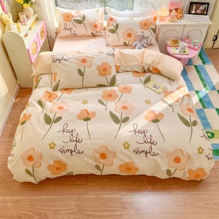 91家纺网 家纺一手货源 找家纺 （总）名兮 2023全棉印花四件套纯棉网红花卉卡通三件套床单款被套直播