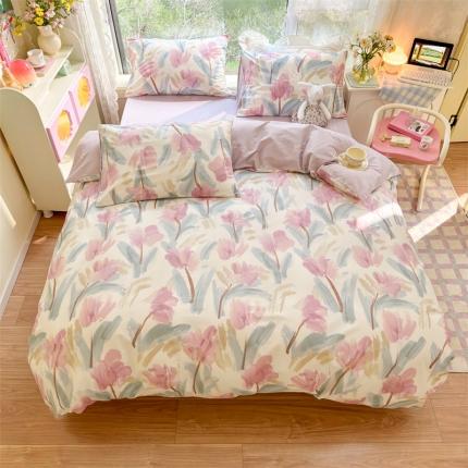 91家纺网 家纺一手货源 找家纺 （总）名兮 2023全棉印花四件套纯棉网红花卉卡通三件套床单款被套直播