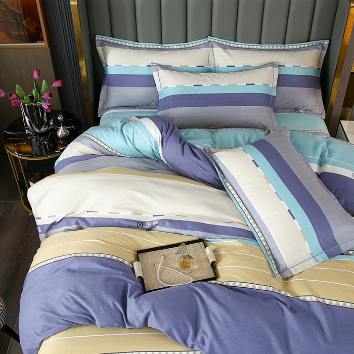 91家纺网 家纺一手货源 找家纺 畅畅 2024爆款全棉喷气活性印花磨毛四件套 遇见-绿