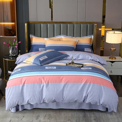 91家纺网 家纺一手货源 找家纺 畅畅 2024爆款全棉喷气活性印花磨毛四件套 YY炫彩时光粉