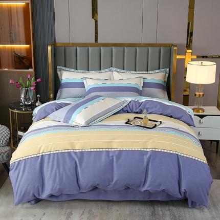 91家纺网 家纺一手货源 找家纺 畅畅 2024爆款全棉喷气活性印花磨毛四件套 遇见-绿