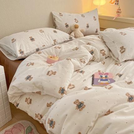 91家纺网 家纺一手货源 找家纺 （总）川悦生活 2023新款全棉双层纱印花四件套