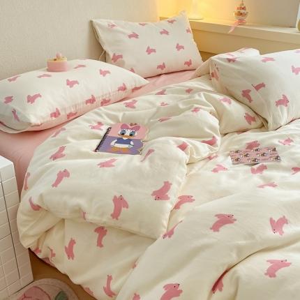 91家纺网 家纺一手货源 找家纺 （总）川悦生活 2023新款全棉双层纱印花四件套