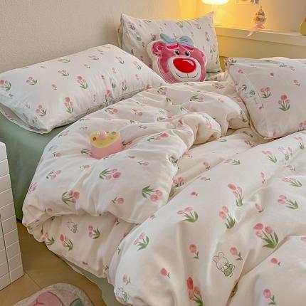 91家纺网 家纺一手货源 找家纺 （总）川悦生活 2023新款全棉双层纱印花四件套