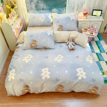 名兮 2023新款全棉四件套 抱抱熊