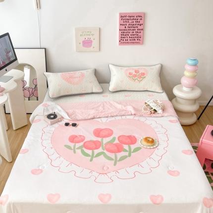 91家纺网 家纺一手货源 找家纺 （总）顾里家纺 2023新款凉席豆豆夏被套件