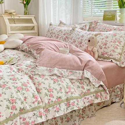 91家纺网 家纺一手货源 找家纺 （总）艾唯希 2024新款法式花边全棉四件套