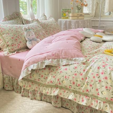 91家纺网 家纺一手货源 找家纺 （总）艾唯希 2024新款法式花边全棉四件套