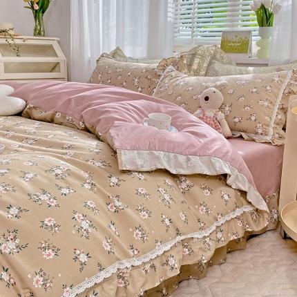 91家纺网 家纺一手货源 找家纺 （总）艾唯希 2024新款法式花边全棉四件套