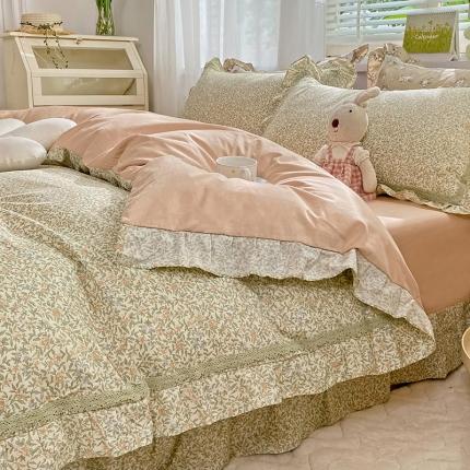 91家纺网 家纺一手货源 找家纺 （总）艾唯希 2024新款法式花边全棉四件套