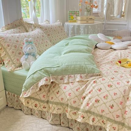 91家纺网 家纺一手货源 找家纺 （总）艾唯希 2024新款法式花边全棉四件套