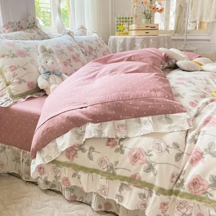 91家纺网 家纺一手货源 找家纺 （总）艾唯希 2024新款法式花边全棉四件套